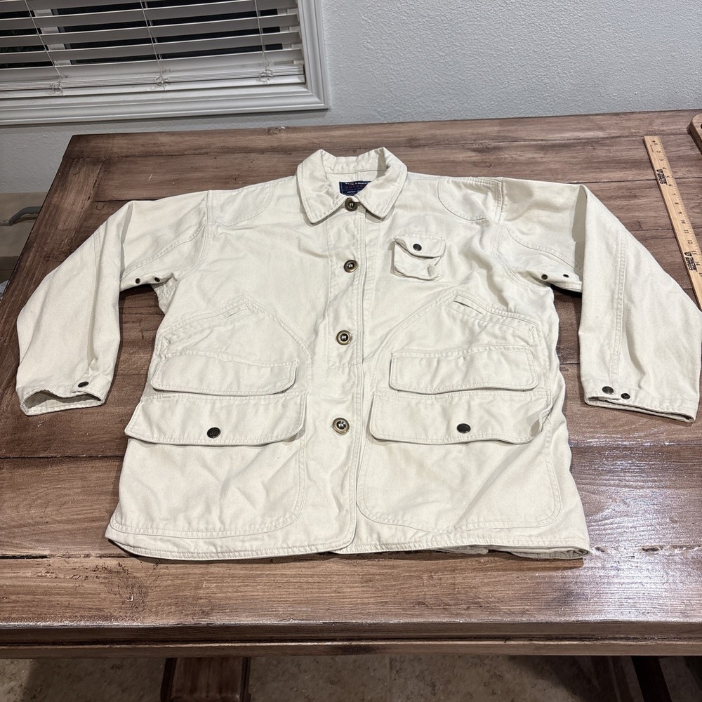 VTG Limited American Womens Large‎ Hunting Barn Coat Jacket Beige Button Pockets